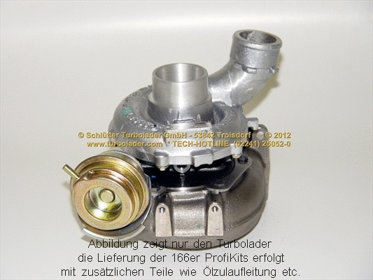 Turbocompresseur, suralimentation SCHLÜTTER TURBOLADER 166-02030