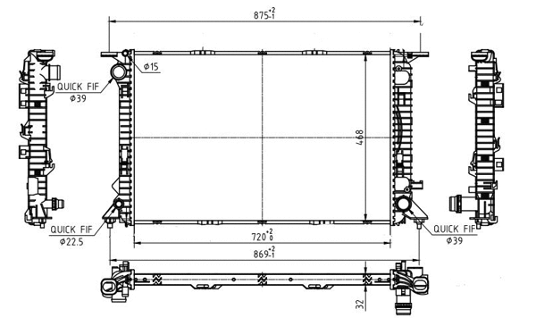 Radiateur, refroidissement du moteur HART 612 306