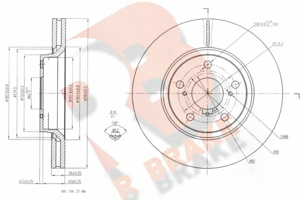 Disque de frein R BRAKE 78RBD20302