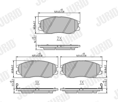 Kit de plaquettes de frein, frein à disque JURID 572518J