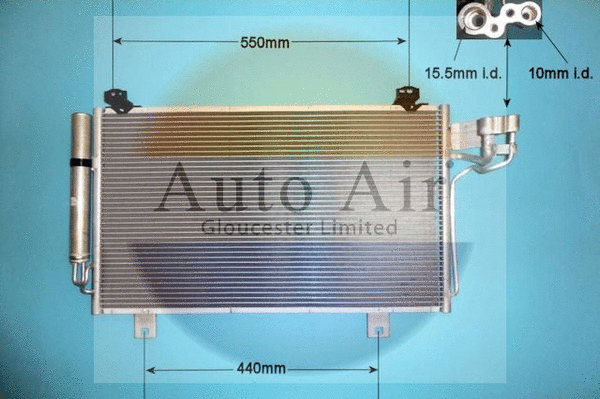 Condenseur, climatisation AUTO AIR GLOUCESTER 16-2064
