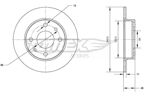 Disque de frein TOMEX Brakes TX 70-04