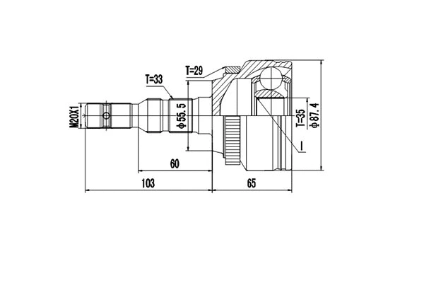 Jeu de joints, arbre de transmission DYNAMATRIX DCV844065