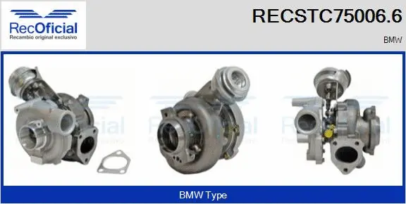 Turbocompresseur, suralimentation RECOFICIAL RECSTC75006.6