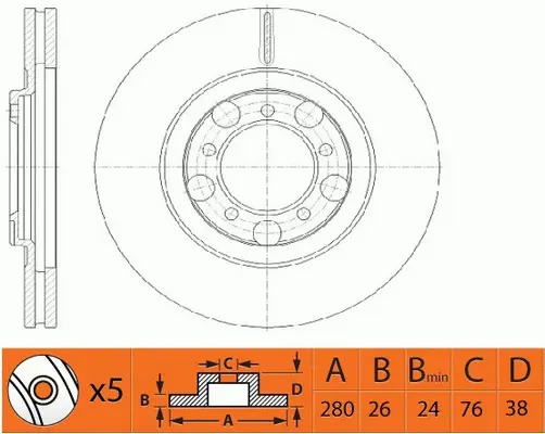 Disque de frein FIT FR0595V