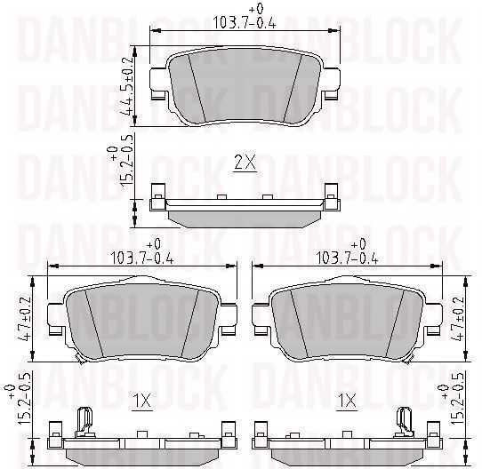 Kit de plaquettes de frein, frein à disque DANBLOCK DB 511230