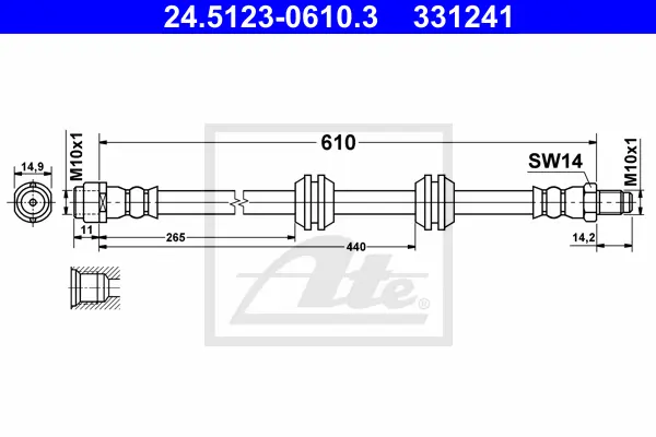 Flexible de frein ATE-APAC 24.5123-0610.3