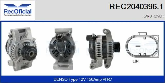 Alternateur RECOFICIAL REC2040396.1