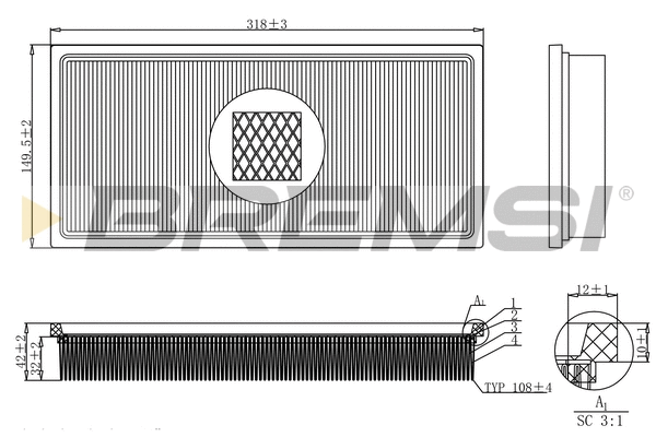 Filtre à air BREMSI FA2129
