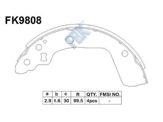 Jeu de mâchoires de frein FBK FK9808