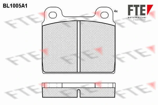 Kit de plaquettes de frein, frein à disque FTE 9010001