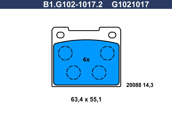 Kit de plaquettes de frein, frein à disque GALFER B1.G102-1017.2