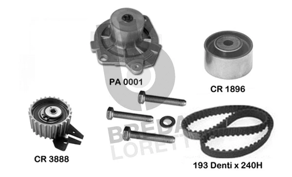 Pompe à eau + kit de courroie crantée BREDA LORETT KPA0098A