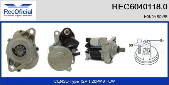 Démarreur RECOFICIAL REC6040118.0