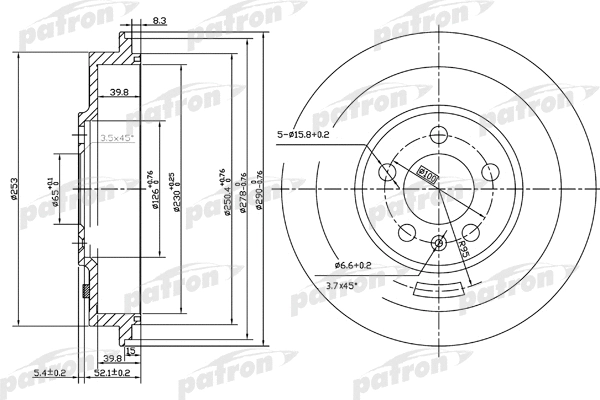 Tambour de frein PATRON PDR1493