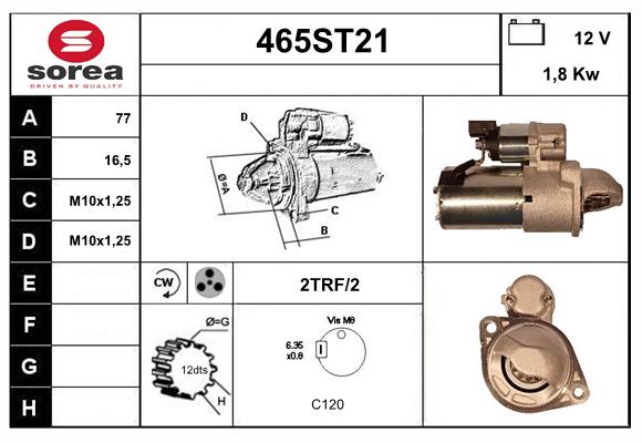 Démarreur STARTCAR 465ST21