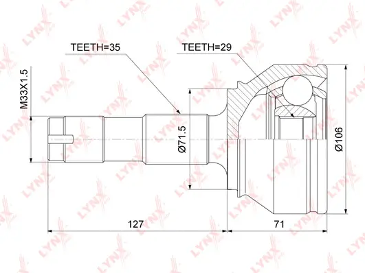Jeu de joints, arbre de transmission LYNXAUTO CO-3843