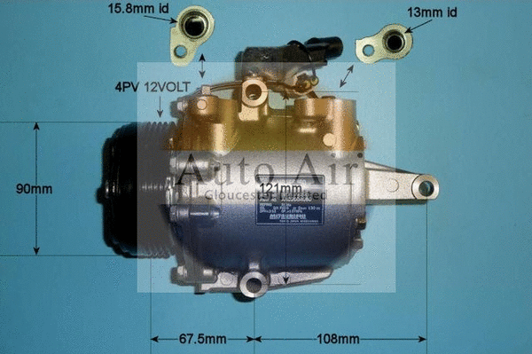 Compresseur, climatisation AUTO AIR GLOUCESTER 14-2062