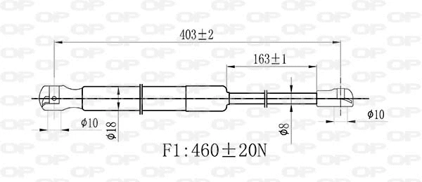 Vérin, capot-moteur OPEN PARTS GSR6462.10