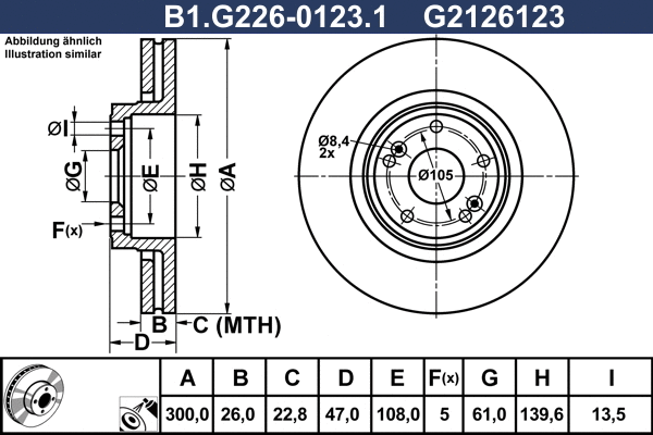 Disque de frein GALFER B1.G226-0123.1