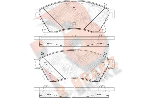 Kit de plaquettes de frein, frein à disque R BRAKE RB1942