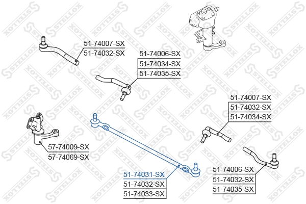 Rotule de barre de connexion STELLOX 51-74031-SX