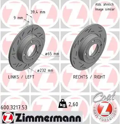 Disque de frein ZIMMERMANN 600.3217.53