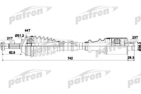 Arbre de transmission PATRON PDS1116
