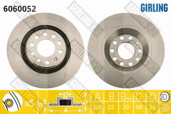 Disque de frein GIRLING 6060052