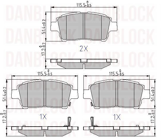 Kit de plaquettes de frein, frein à disque DANBLOCK DB 510879