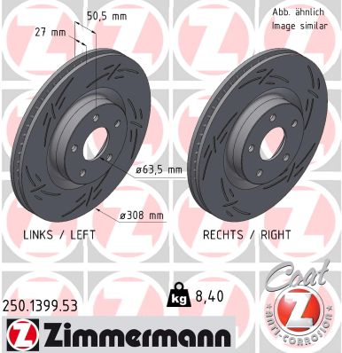 Disque de frein ZIMMERMANN 250.1399.53