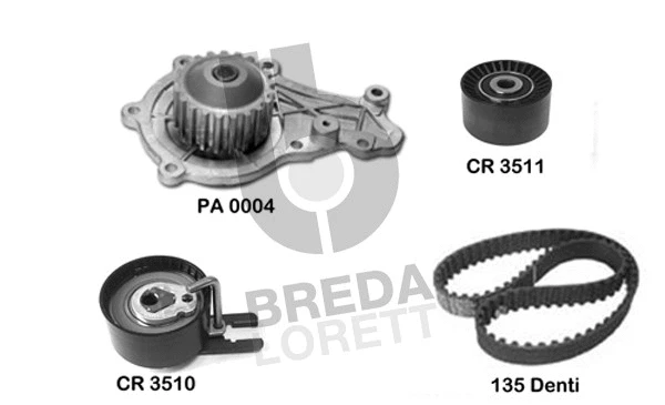 Pompe à eau + kit de courroie crantée BREDA LORETT KPA0574A