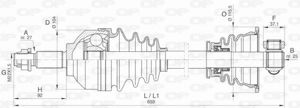 Arbre de transmission OPEN PARTS DRS6479.00
