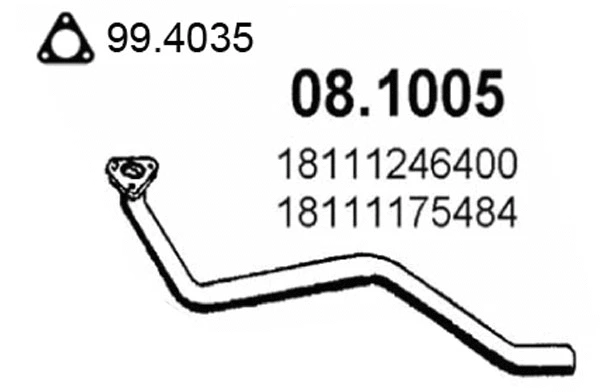Tuyau d'échappement ASSO 08.1005