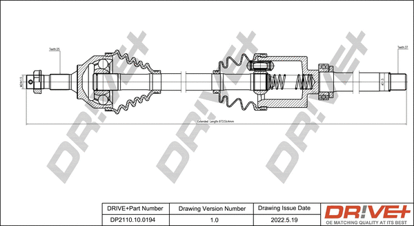 Arbre de transmission Dr!ve+ DP2110.10.0194