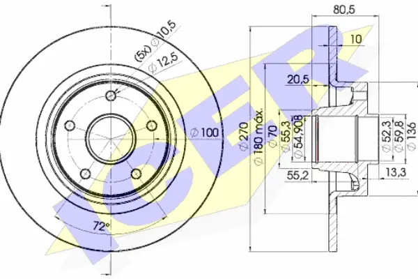 Disque de frein ICER 78BD7898-1