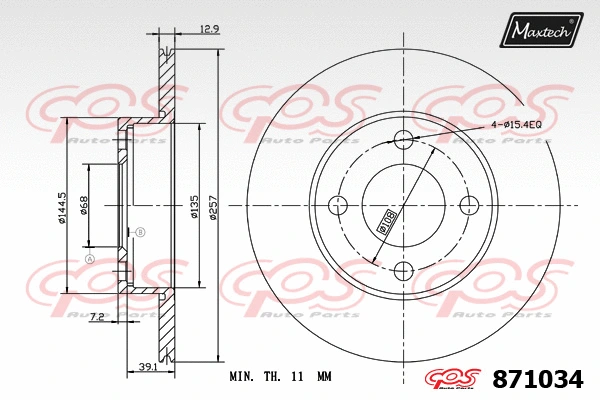 Disque de frein MAXTECH 871034