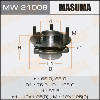 Kit de roulements de roue MASUMA MW-21008