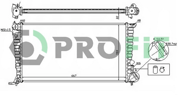 Radiateur, refroidissement du moteur PROFIT PR 0547A1