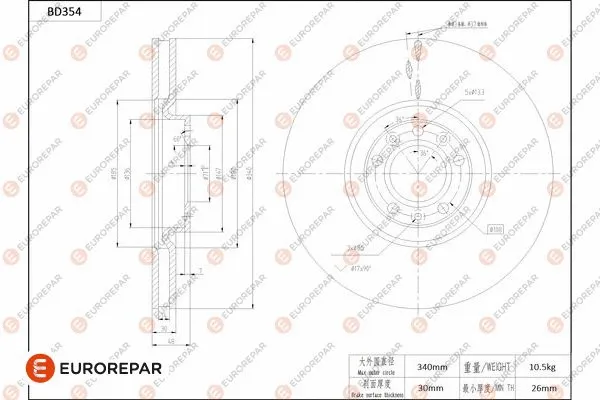 Disque de frein EUROREPAR 1684279680