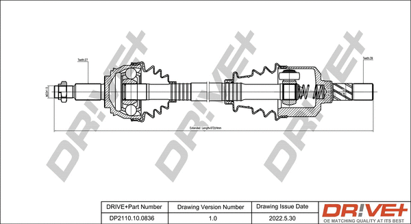 Arbre de transmission Dr!ve+ DP2110.10.0836