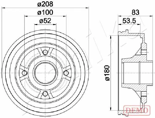Tambour de frein ASHIKA 56-00-0709C