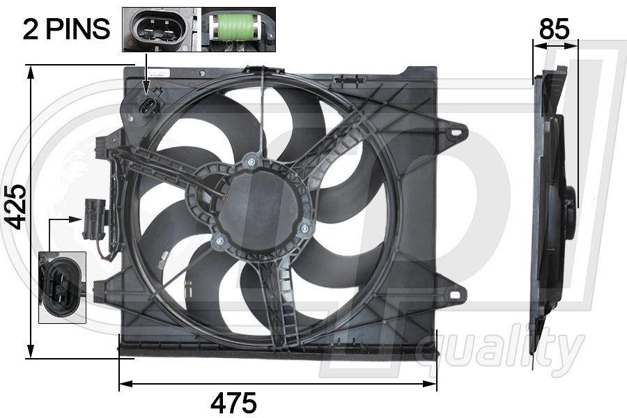 Ventilateur, refroidissement du moteur RPL QUALITY APELFT5038