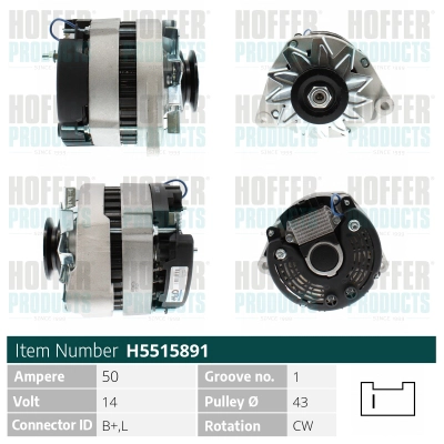 Alternateur HOFFER H5515891