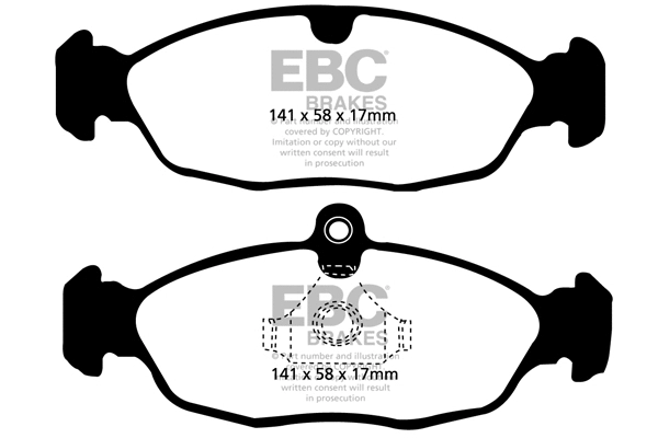 Kit de plaquettes de frein, frein à disque EBC Brakes DP21198