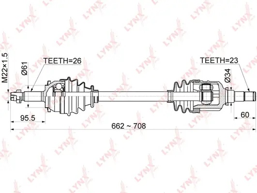 Arbre de transmission LYNXAUTO CD-1152