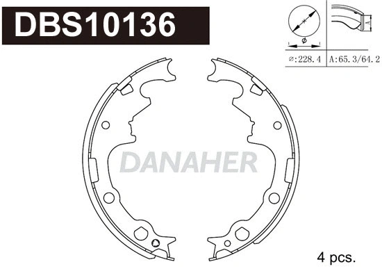 Jeu de mâchoires de frein DANAHER DBS10136