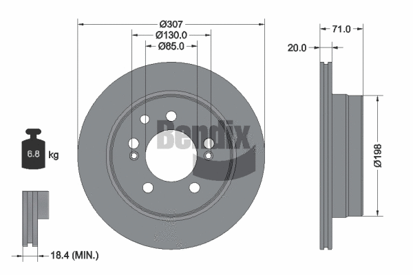 Disque de frein BENDIX Braking BDS2297