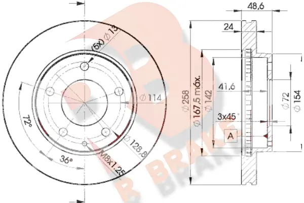 Disque de frein R BRAKE 78RBD23258