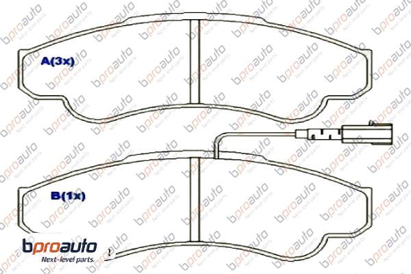 Kit de plaquettes de frein, frein à disque BPROAUTO 1BP30898AA